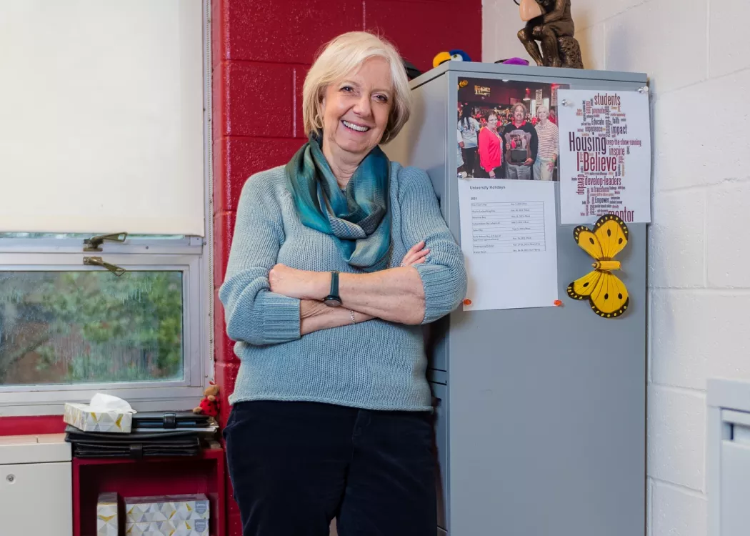 2020 George J. Howe Distinguished Staff Award winner Martha “Pinkie” Smyser in Campus Housing.