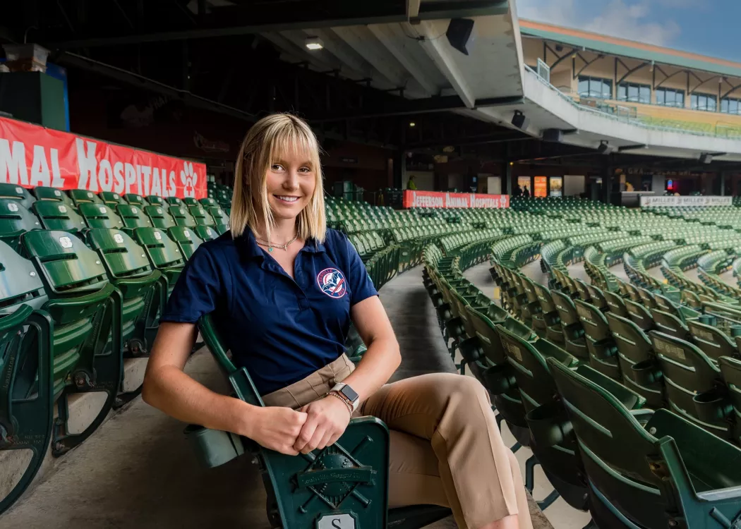 Sasha Gorchanyuk, a senior communications major with a minor in film studies, discovered her passion for and talent in working with corporate partnerships through her internship with the Louisville Bats Minor League Baseball team.