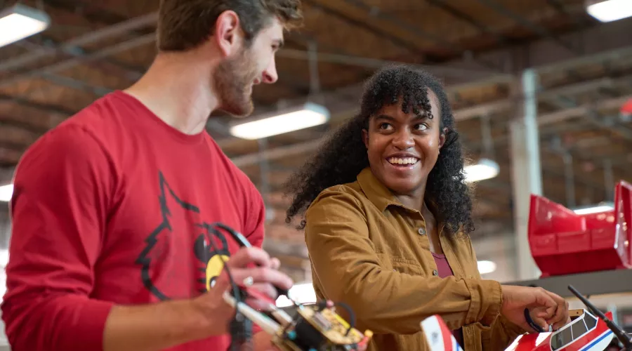 Students talking about their project.