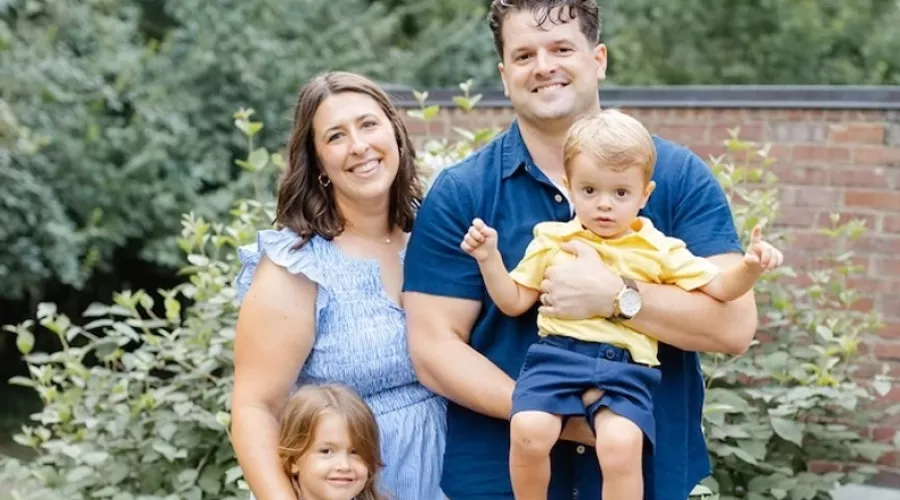 U.S. Marine veteran and University of Louisville student John Davis with his family.